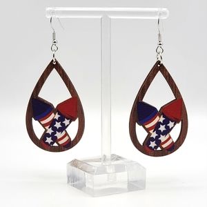 Rocket Americana Wood Earings